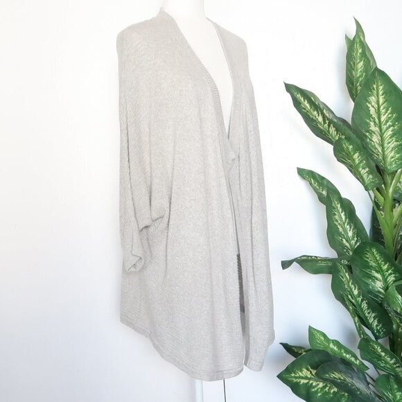Madewell Seabank Light Grey Knit Open Front Waterfall Cardigan Sweater Medium M - Picture 8 of 13